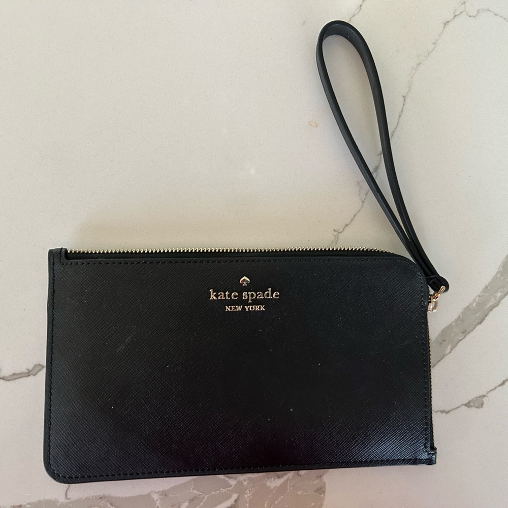 Kate Spade Black Leather Wristlet